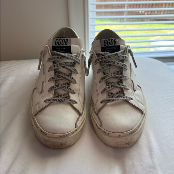 Golden Goose Hi Star White/Silver Sneakers - Picture 1 of 7